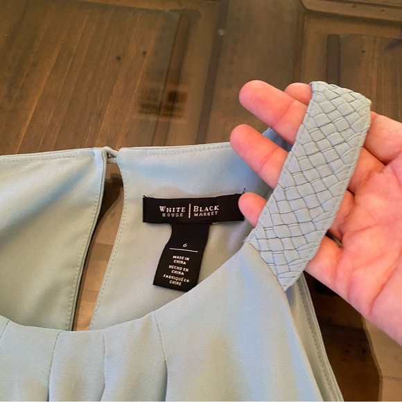 White House Black Market Mint Pastel Dress size 6 asymmetrical hem - Picture 7 of 12